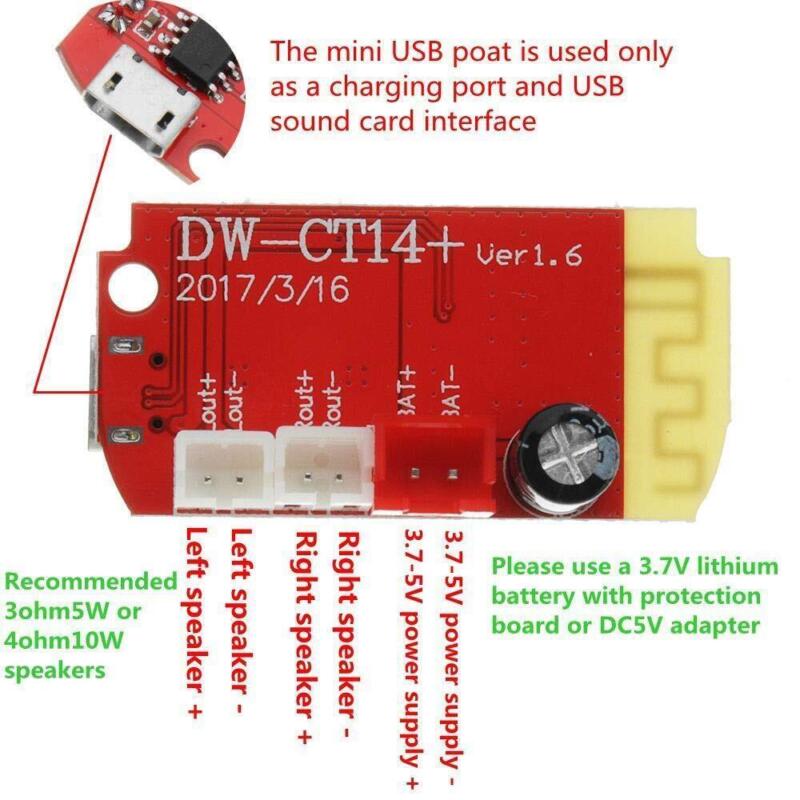 Amplificador Audio Sonido 10w Ct14 Estéreo Bluetooth Modulo - Imagen 2