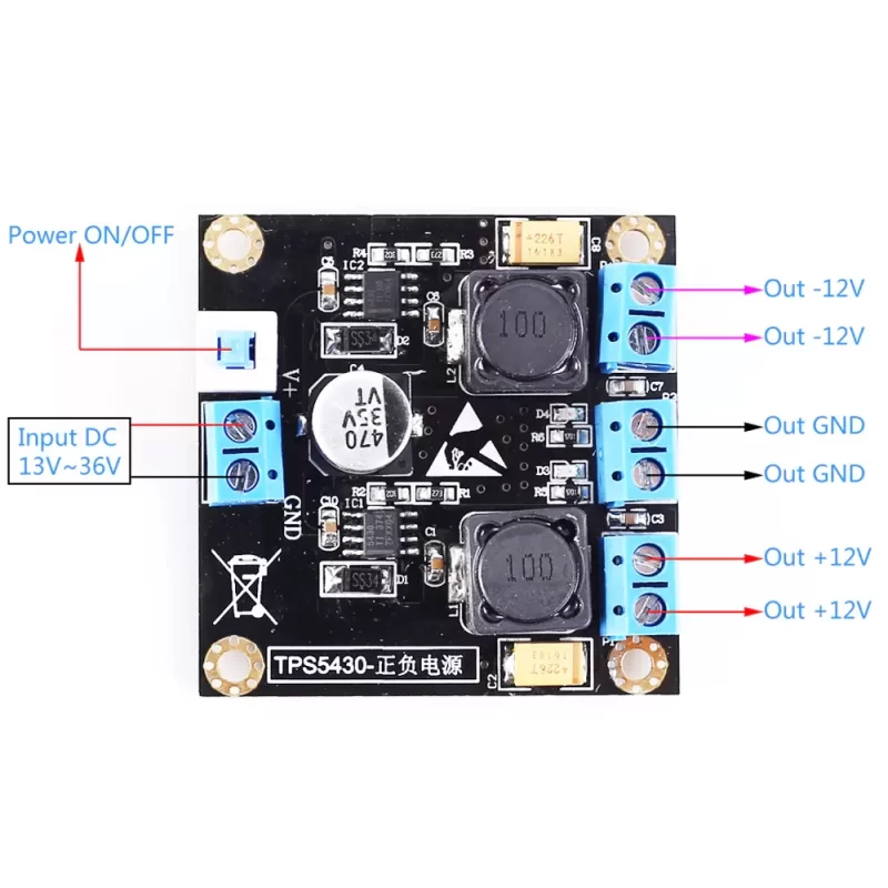 Fuente De Alimentación Poder Dual Tps5430 12v Circuito - Imagen 3