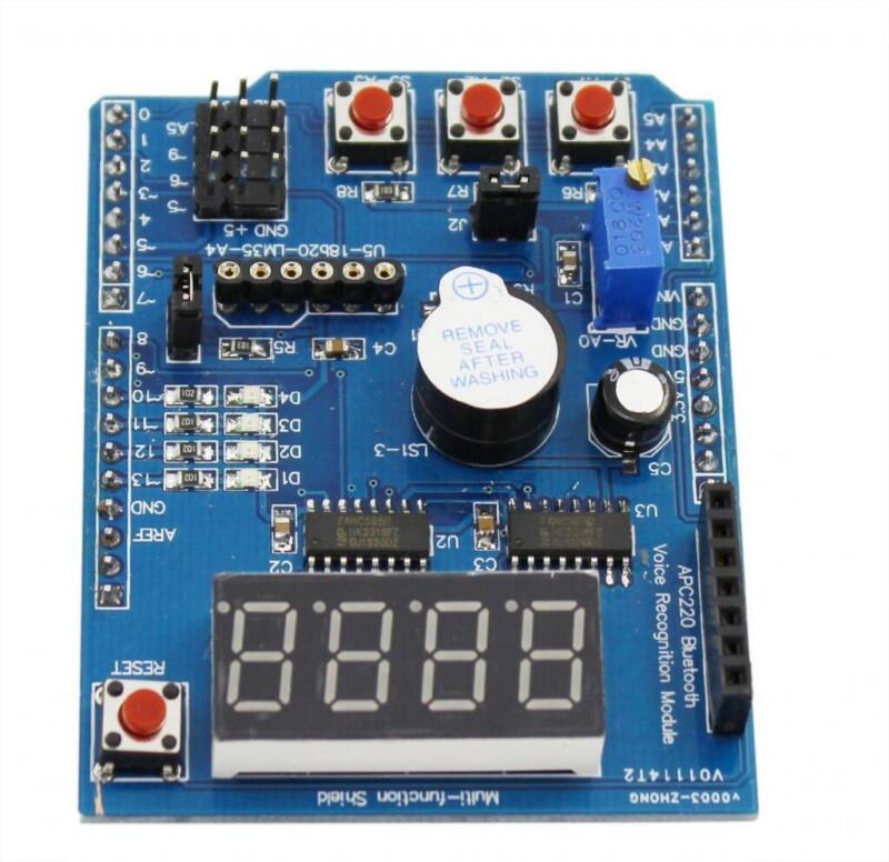 Board Shield Multi Funcion 74hc595 Zumbador Botones Arduino - Imagen 4