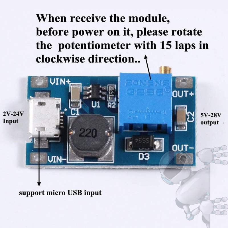 MT3608 Regulador Boost Step Up 2a Con Entrada Micro Usb - Imagen 3