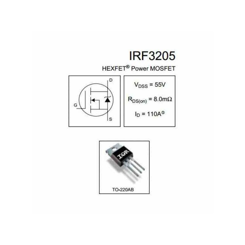 5 Pcs IRF3205 TO-220 N-Channel IR Power MOSFET 110Amp 55V USA Seller Free Ship