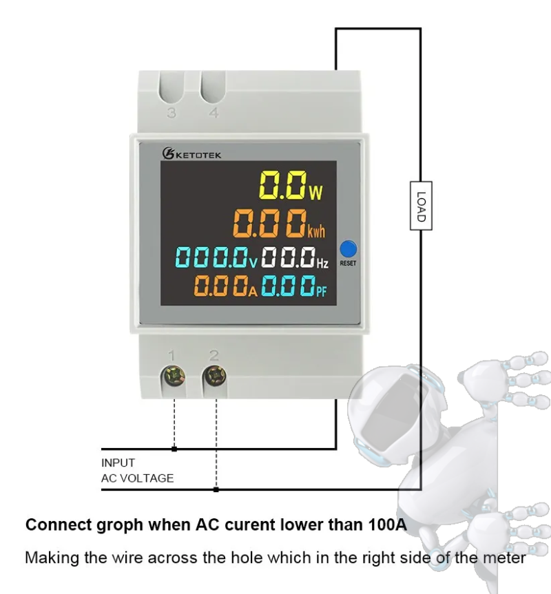 Medidor Contador Voltaje Corriente Factor Energía 100a - Imagen 4