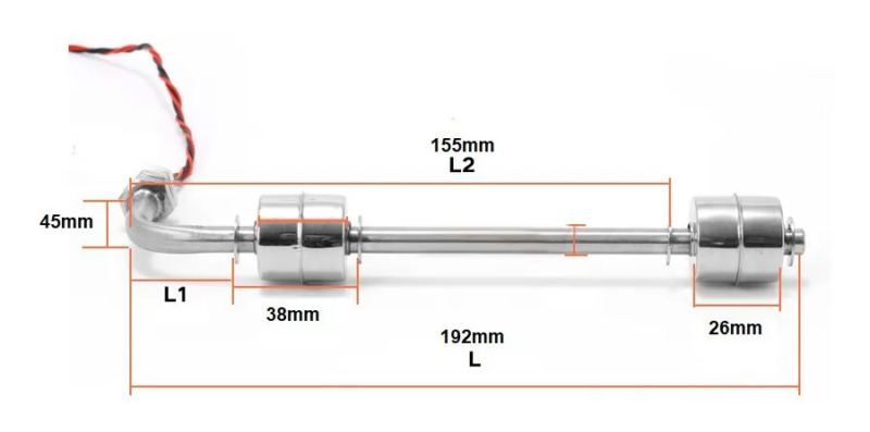 Sensor De Nivel Flotador Acero Inoxidable Doble 19.2cmt - Imagen 2